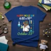 Happy Mole Day 6.02 x 10^23 October 23rd t-shirt design featuring a cartoon mole in a lab coat with beakers